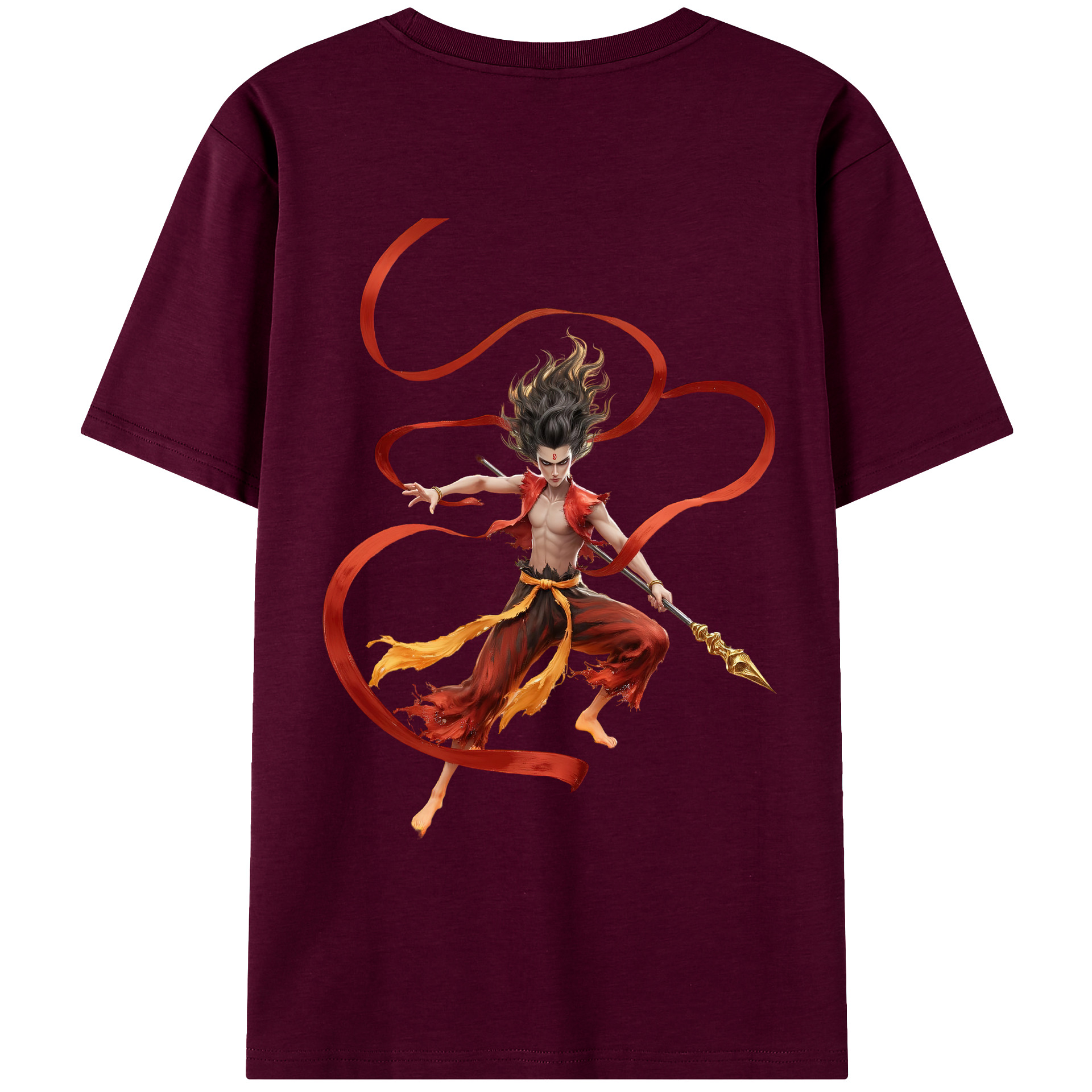 （画像用） Ne Zha 2 ナタ 魔童の大暴れ レディース半袖Tシャツ(バックプリント)